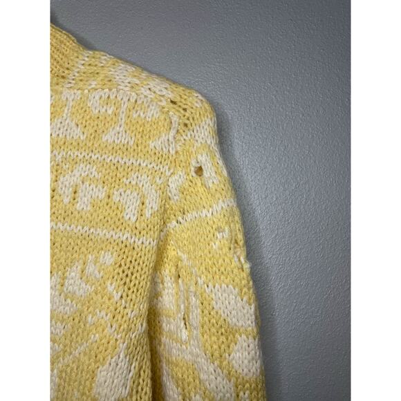 Vintage 80s Girls Junior's 16 Obermeyer Wool Yellow Ski Sweater - Picture 7 of 13